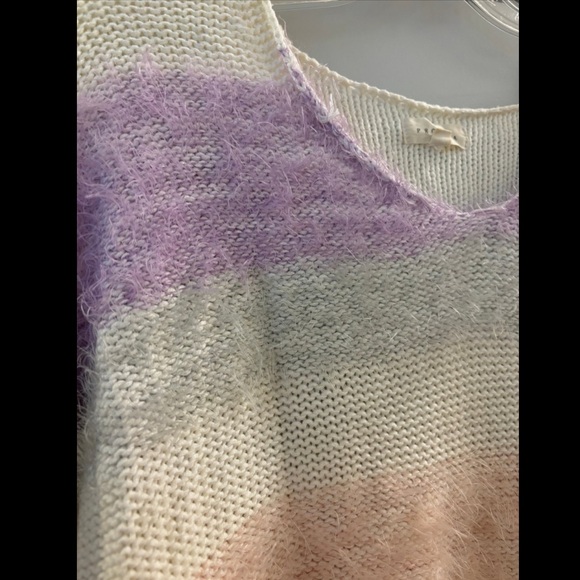 Colorblock striped fuzzy oversize sweater - Picture 4 of 6